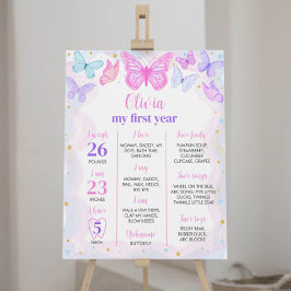 Póster Poster del primer cumpleaños de la mariposa