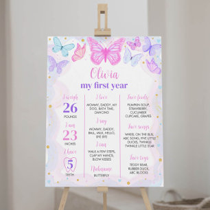 Póster Poster del primer cumpleaños de la mariposa