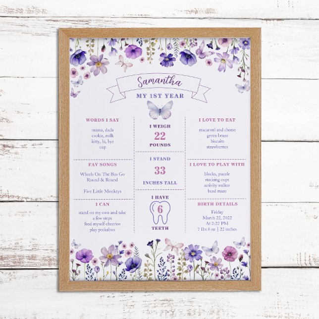 Póster Poster del primer cumpleaños de Wildflower (My 1st Year Poster)