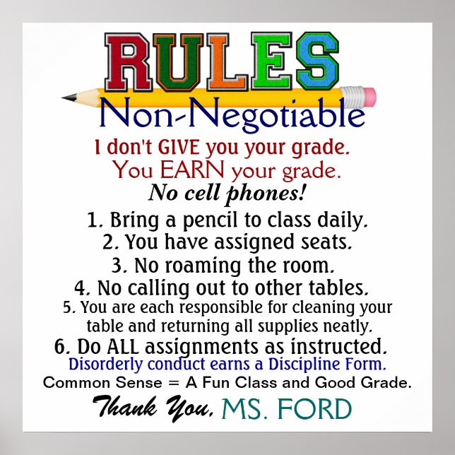 Póster Poster del profesor de escuela - SRF (Frente)