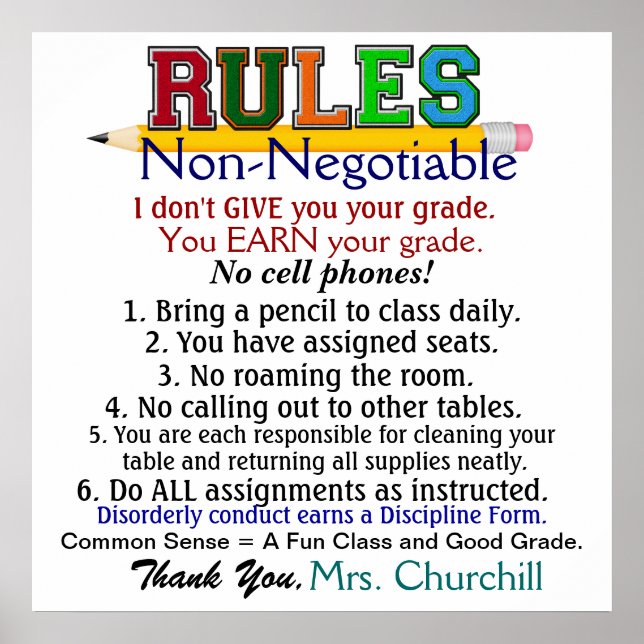 Póster Poster del profesor de escuela - SRF (Frente)