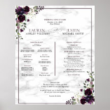 Poster del programa Plum Purple Floral Marble Wedd
