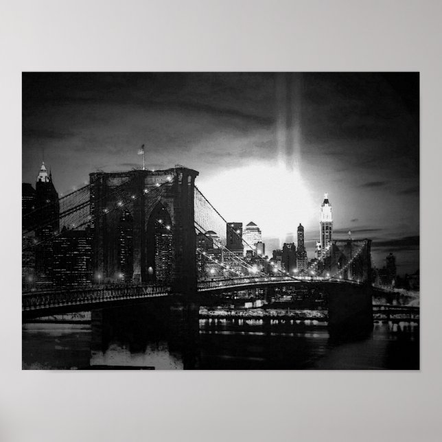 Póster Poster del puente Brooklyn de la Ciudad de Nueva Y (Frente)