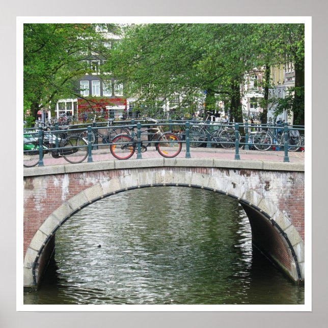 Póster Poster del Puente de Bicicletas de Amsterdam (Frente)