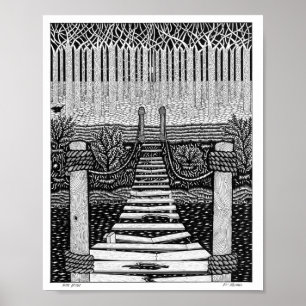 Póster Poster del puente de cuerda