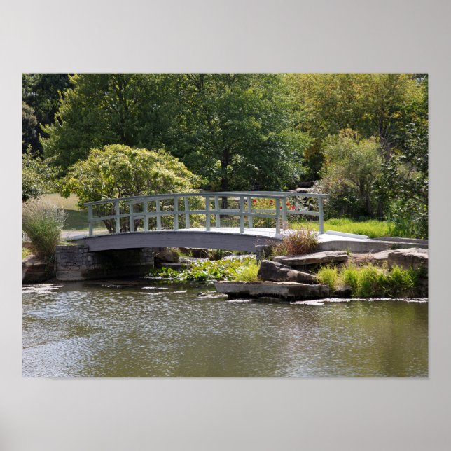 Póster Poster del Puente Jardín Tranquilo (Frente)