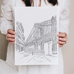 Póster Poster del puente Manhattan de la ciudad de Nueva 