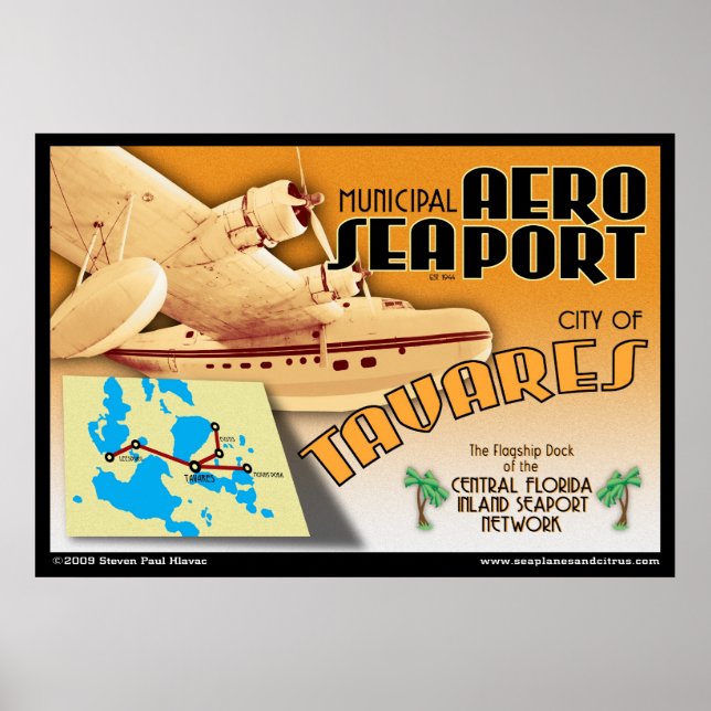 Póster Poster del puerto marítimo de Tavares Aero (Frente)