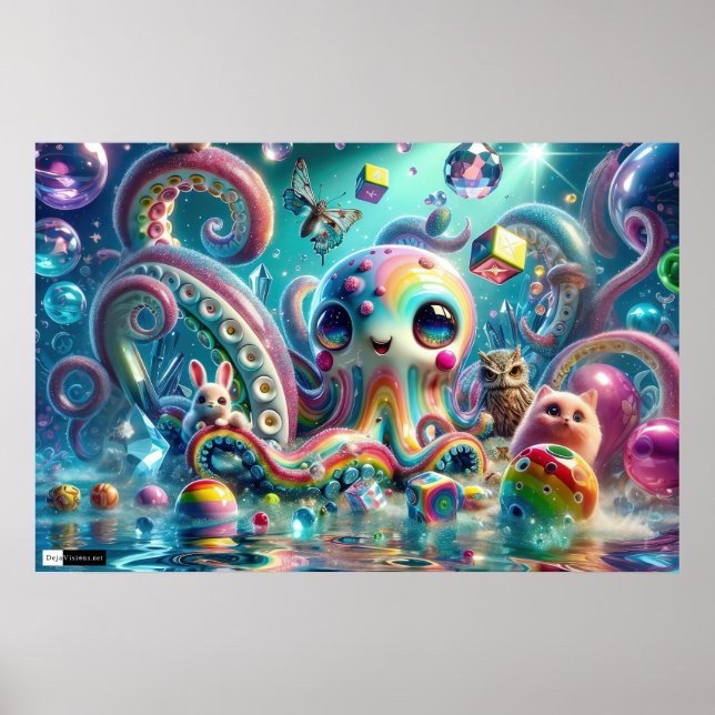 Póster Poster del pulpo en Candyland (Frente)