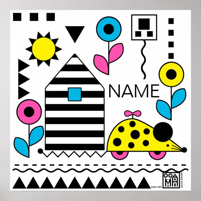 Póster Poster del ratón de la rueda de la casa del ratón  (Frente)