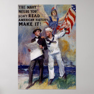 Póster Poster del recluta de la marina de guerra del