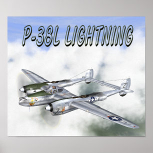 PÓSTER POSTER DEL RELÁMPAGO DE P-38L