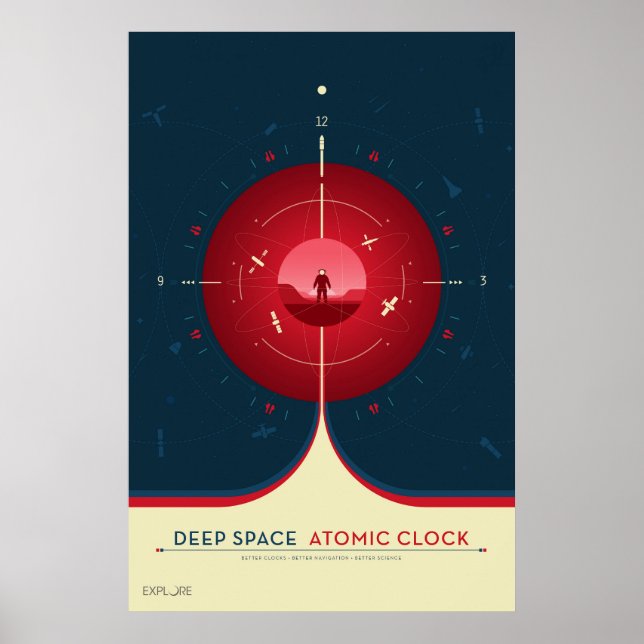 Póster Poster del reloj atómico del espacio profundo, ver (Frente)