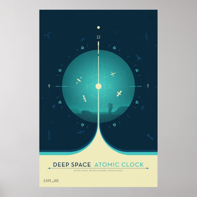 Póster Poster del reloj atómico del espacio profundo, ver (Frente)