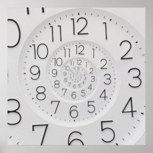 Póster Poster del reloj de la cola del reloj en espiral