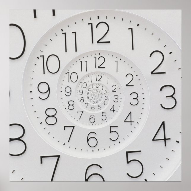 Póster Poster del reloj de la cola del reloj en espiral (Frente)