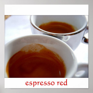 Póster Poster del rojo del café express