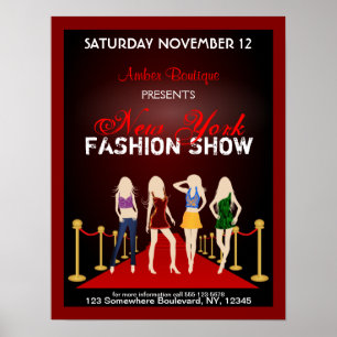 Póster Poster del rojo del desfile de moda del diseñador