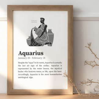 Póster Poster del Rótulo Aquarius Zodiac