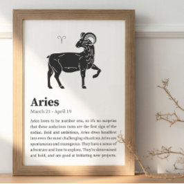Póster Poster del Rótulo Aries Zodiac