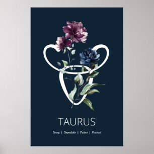 Póster Poster del Rótulo Astrológico Taurus