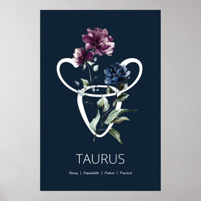 Póster Poster del Rótulo Astrológico Taurus (Frente)