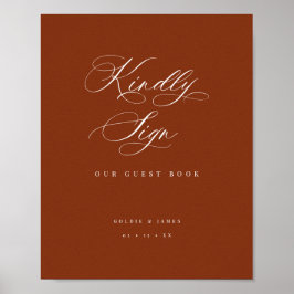 Póster Poster del Rótulo de la Mesa de eventos de recepci