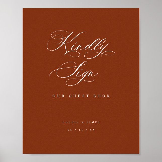 Póster Poster del Rótulo de la Mesa de eventos de recepci (Frente)