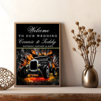 Póster Poster del Rótulo del Boda contra incendios del fi