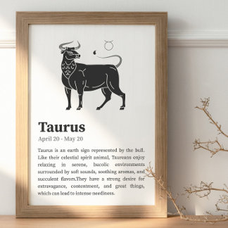 Póster Poster del Rótulo Taurus Zodiac