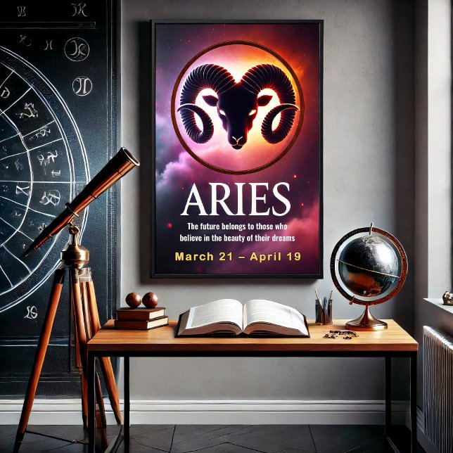 Póster Poster del Rótulo Vibrant Aries Zodiac (Subido por el creador)