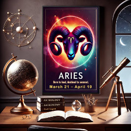 Póster Poster del Rótulo Vibrant Aries Zodiac