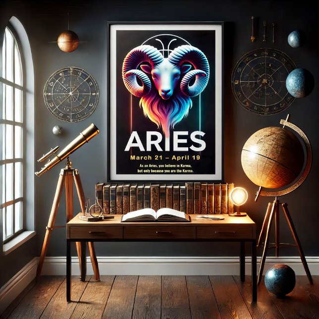 Póster Poster del Rótulo Vibrant Aries Zodiac (Subido por el creador)