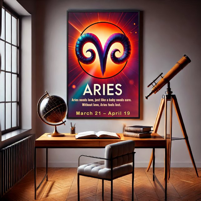 Póster Poster del Rótulo Vibrant Aries Zodiac (Subido por el creador)