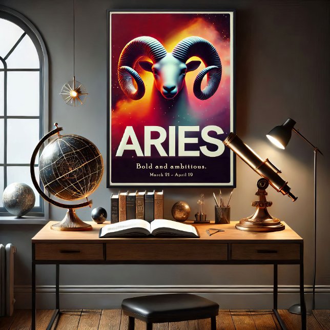 Póster Poster del Rótulo Vibrant Aries Zodiac (Subido por el creador)