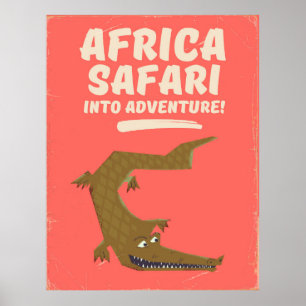 Póster ¡poster del Safari de África Cocodrilo!