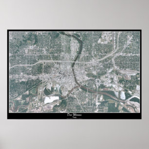 Póster Poster del satélite de Des Moines, Iowa
