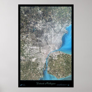 Póster Poster del satélite de Detroit, Michigan