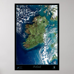 Póster Poster del satélite de Irlanda, Europa