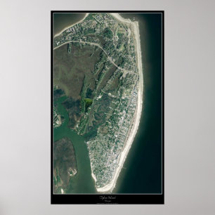 Póster Poster del satélite de la isla de Tybee, Georgia