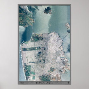 Póster Poster del satélite de San Francisco, California