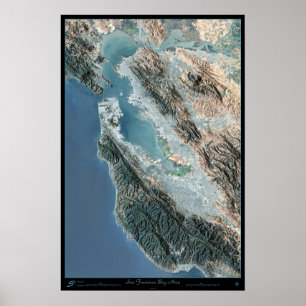 Póster Poster del satélite de San Francisco, California