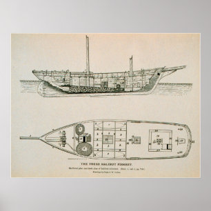 Póster Poster del schooner del halibut