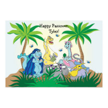 Poster del Séder de Dinosaurio de Pascua 20 x 24 M