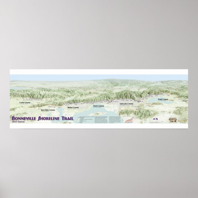 Póster poster del sendero de la costa de Bonneville 2023 (Frente)