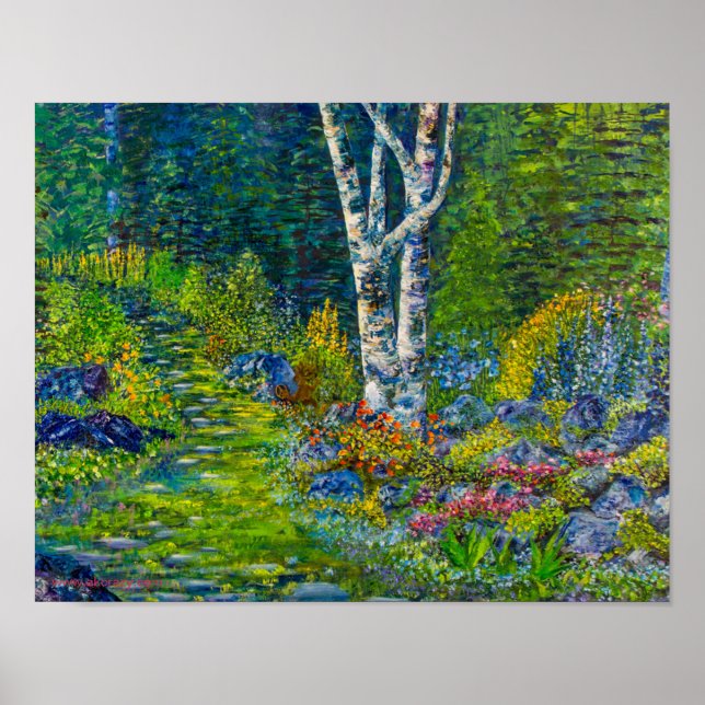 Póster Poster del sendero del jardín secreto de Alaskan (Frente)