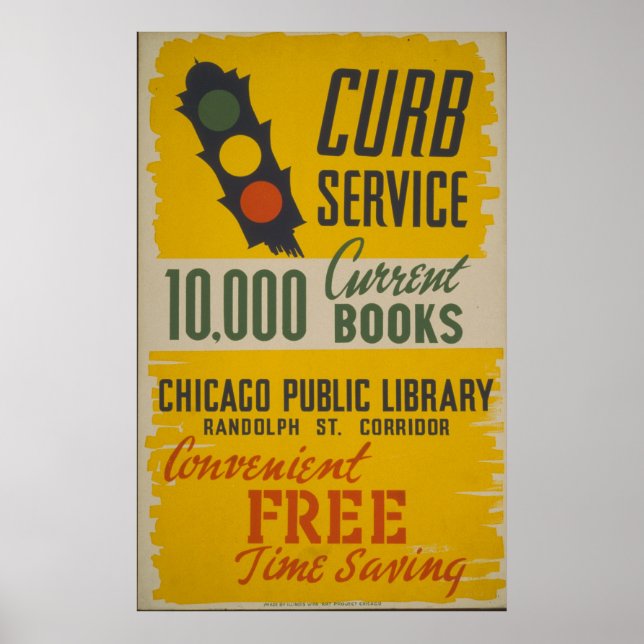Póster Poster del Servicio de Curb de la Biblioteca Públi (Frente)