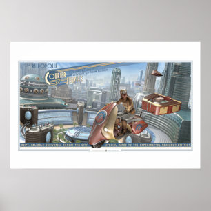 Póster Poster del servicio de mensajero de Retropolis