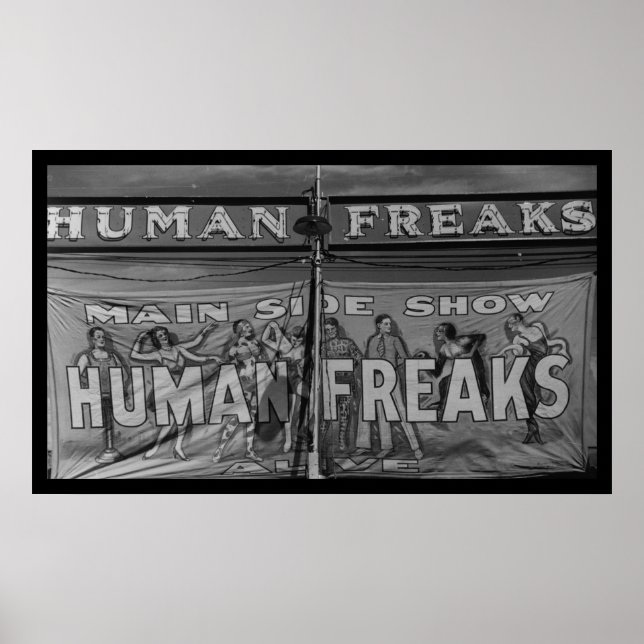 Póster Poster del show lateral de Freaks humanos (Frente)