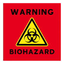 Poster del signo de advertencia de riesgo biológic